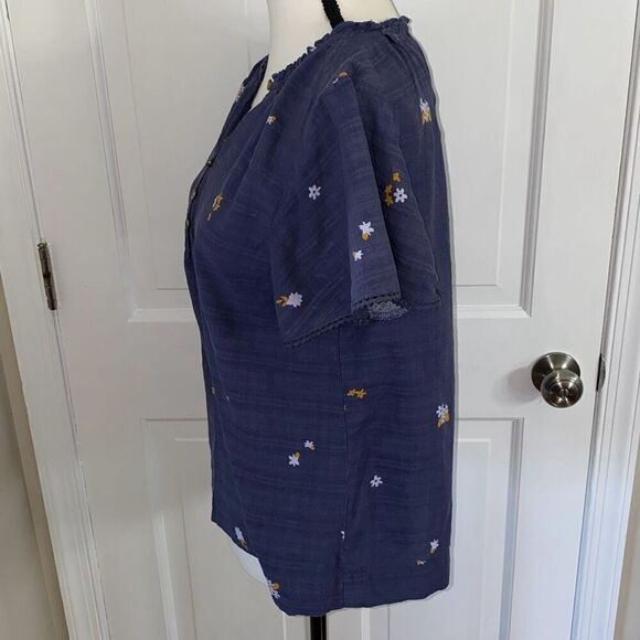 🔥3/$10🔥 Sonoma flutter short sleeve blouse size S - Picture 7 of 12